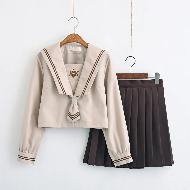 Школьные платья новинка летняя униформа с коротким/длинным рукавом школьное