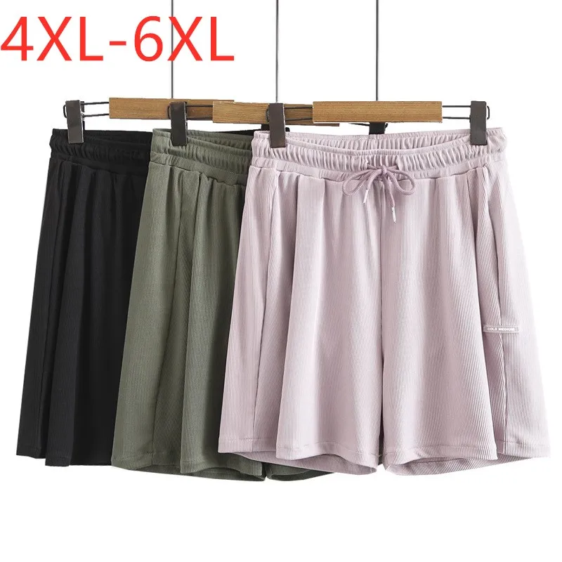 

Шорты женские летние эластичные, черные, широкие, большие, 4XL, 5XL, 6XL, 2021