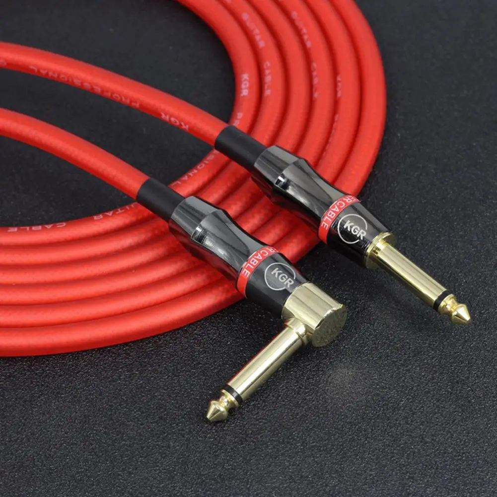 

Guitar Audio Cable Line Connector Cord Electric Guitar Bass Piano Keyboard Drum Instrument Noise Reduction Shield Wire 19AWG