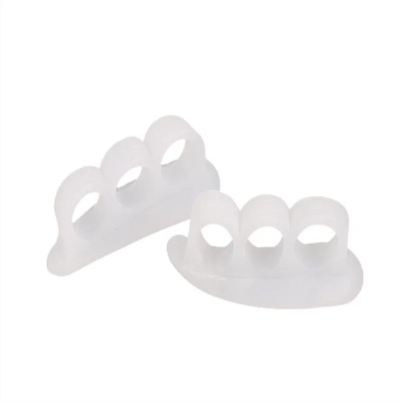 

100pieces=50pairs Foot Care Tool Comfortable Toe Three Hole Of Wearing Corrector Pedicure Splitter Hot Sale Silicone Soft Pads