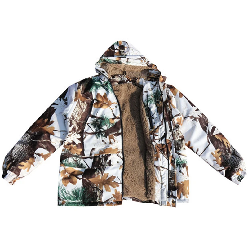 Winter Windproof Waterproof Warm Fleece Suits Outdoor Sniper Hunting Camouflage Jacket Pants Snow Bionic Clothing Ghillie Sets | Спорт и