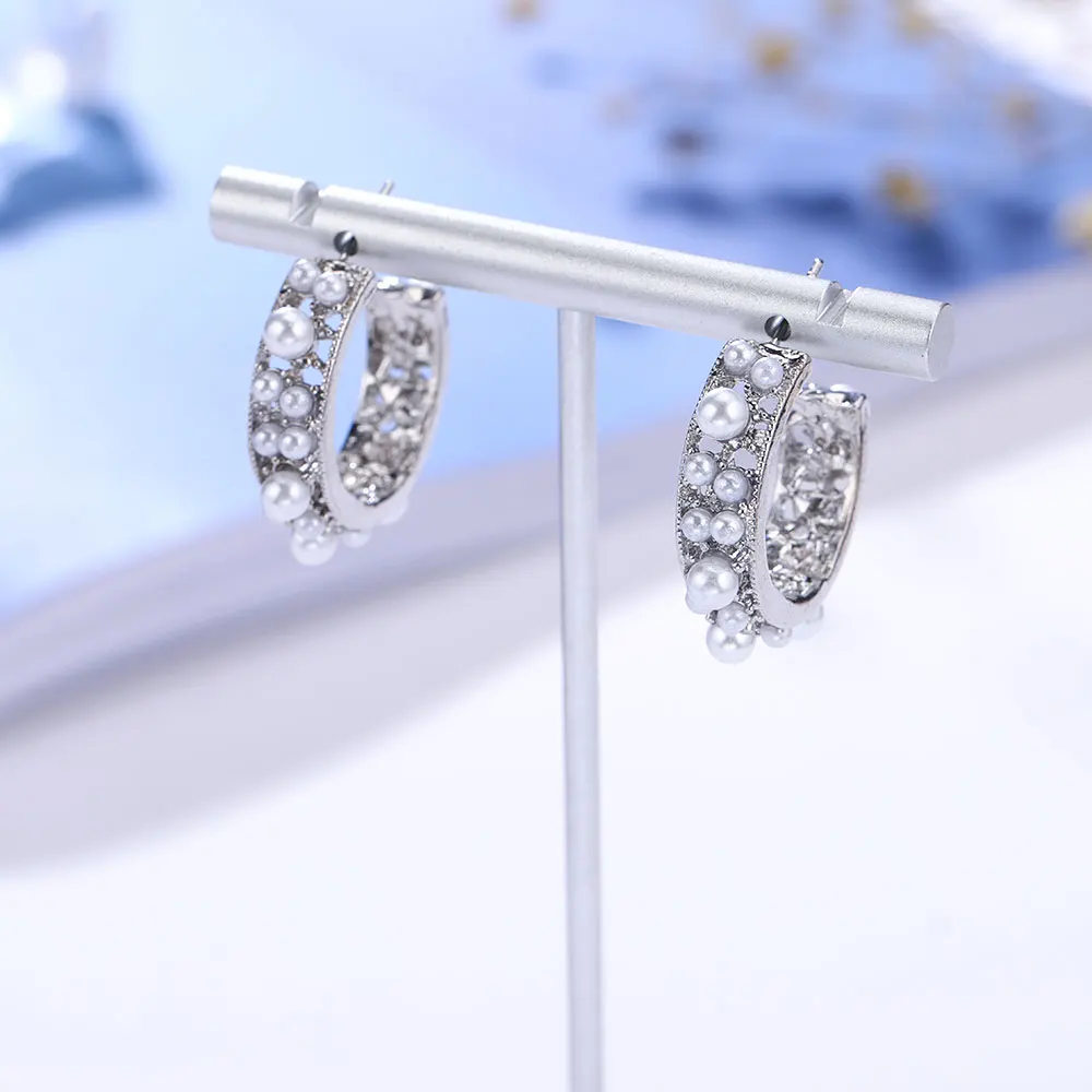 Новые модные серьги HanCheng с жемчугом неправильный заказ круглые гвоздики для