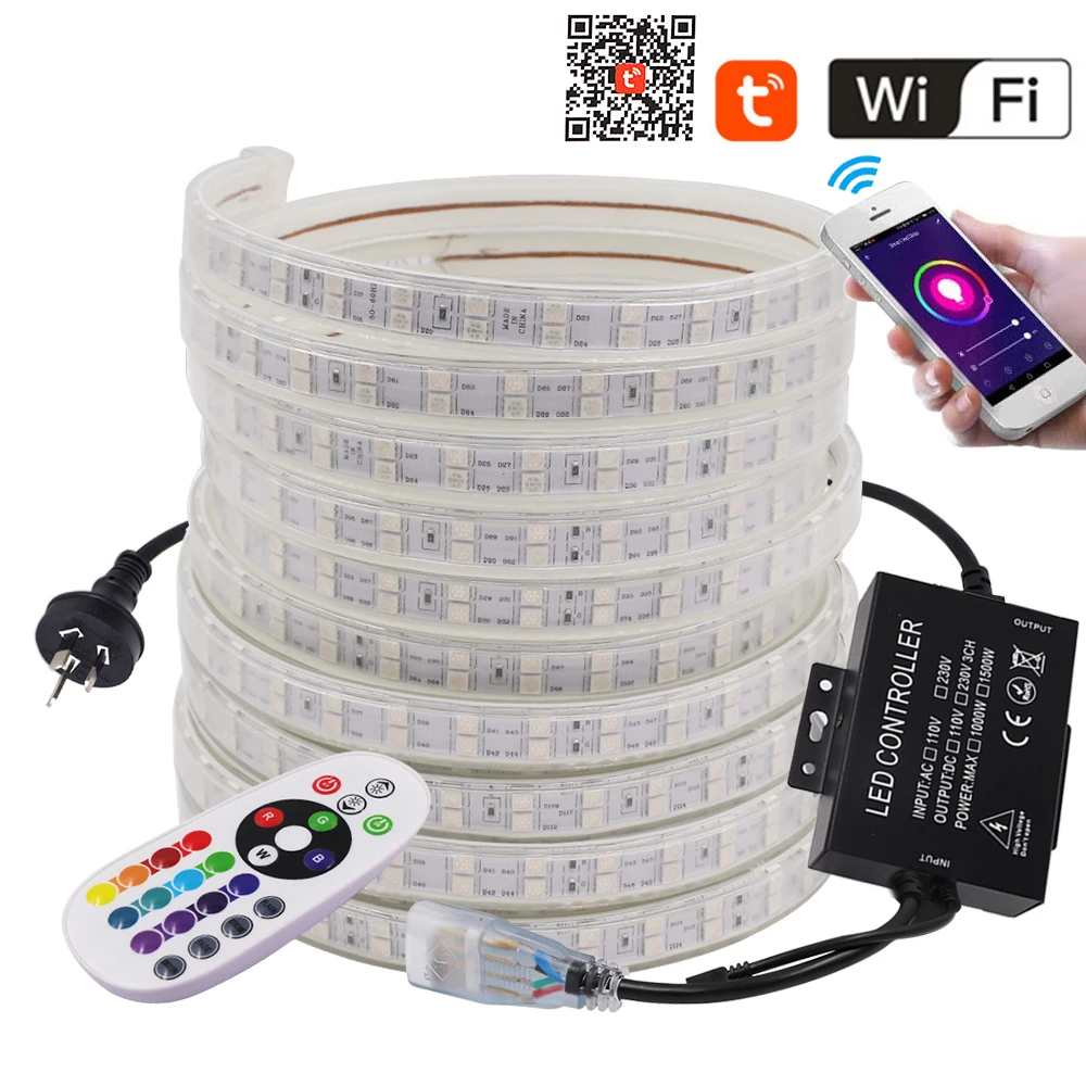 WI-FI цветных (RGB) светодиодных лент SMD5050 60 светодиодов/m 120 гибкая лента светильник с