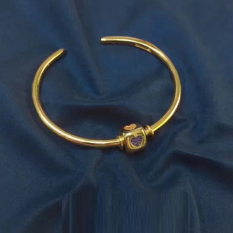 Модный браслет с квадратными бусинами цельный на запястье из стерлингового