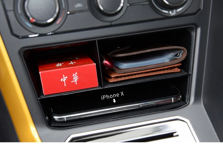 ZUNDUO ящик для хранения центральной консоли для VW POLO Plus GTI приборной панели Tidying box для Volkswagen аксессуары для POLO черный