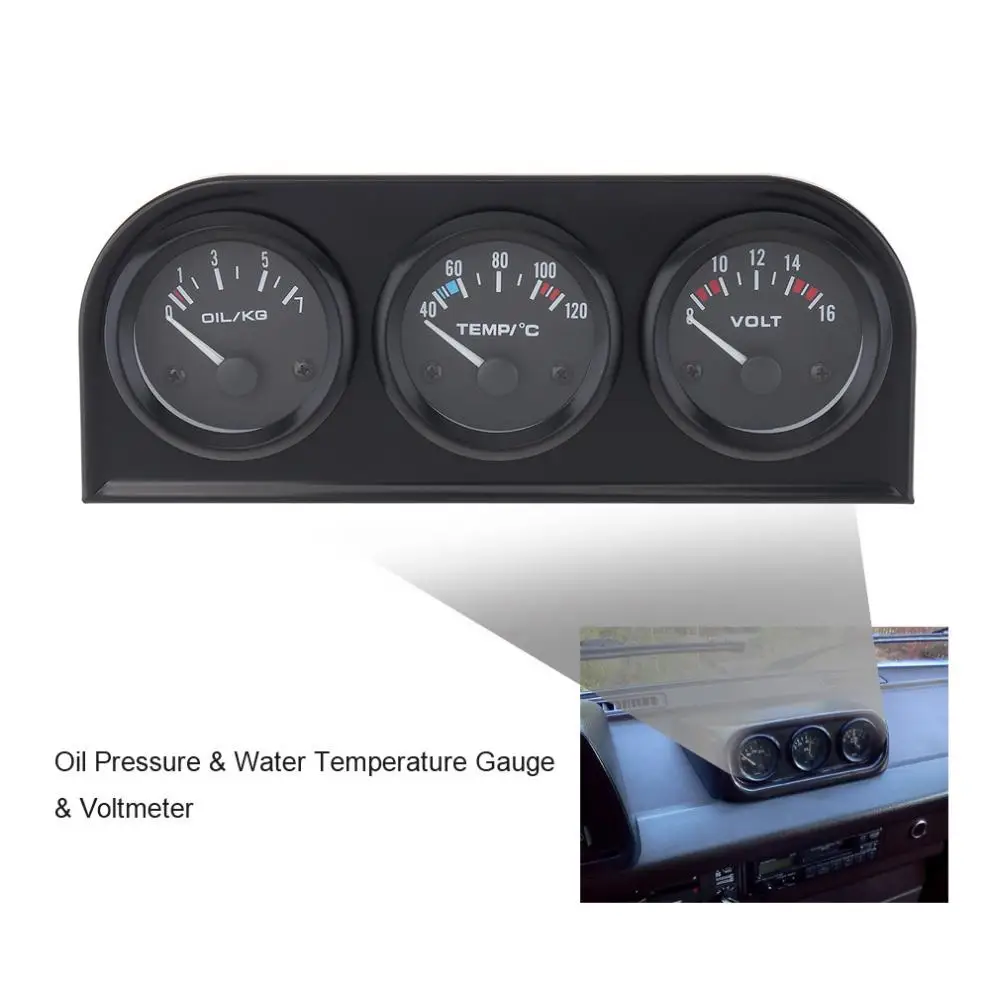 3-в-1 Вольтметр + Датчик температуры воды маслометр 52 мм тройной датчик