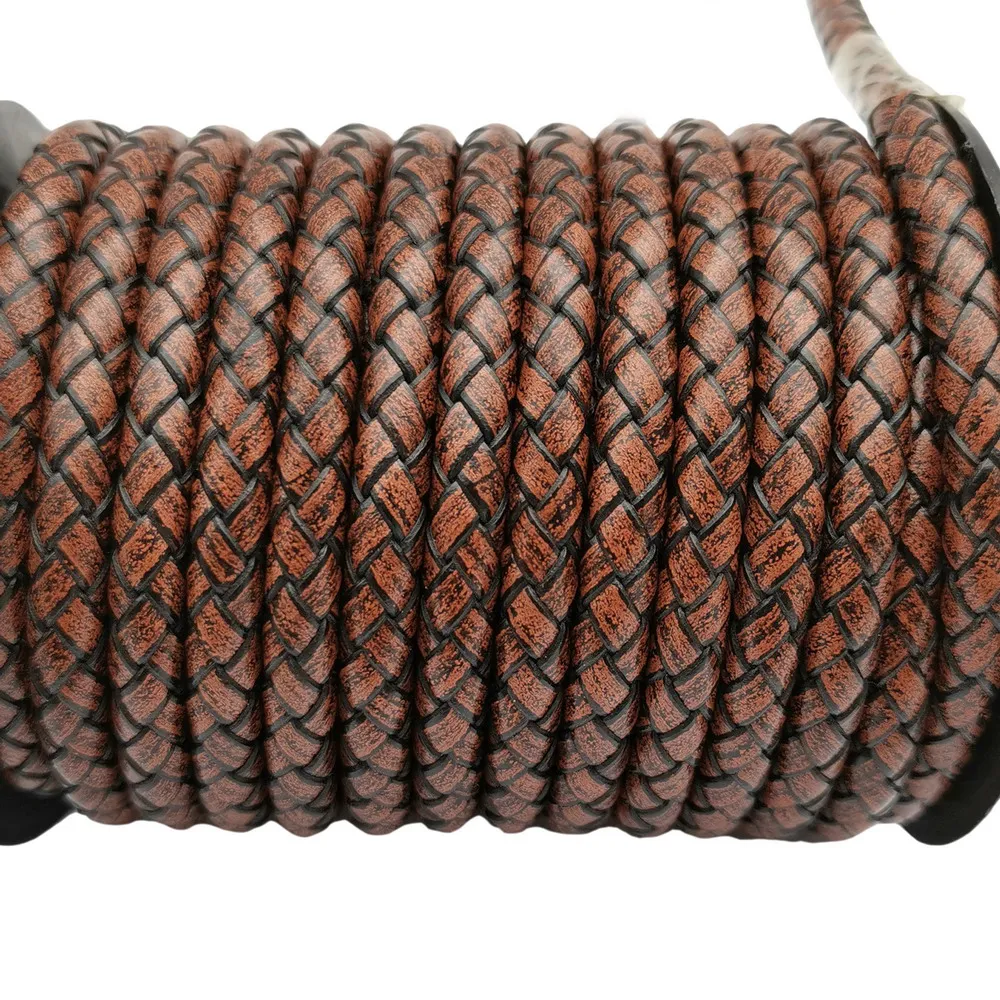 

Premium 3 Yards 6mm Braided Leather Cords Jewelry Making Strap Leather Regenerated