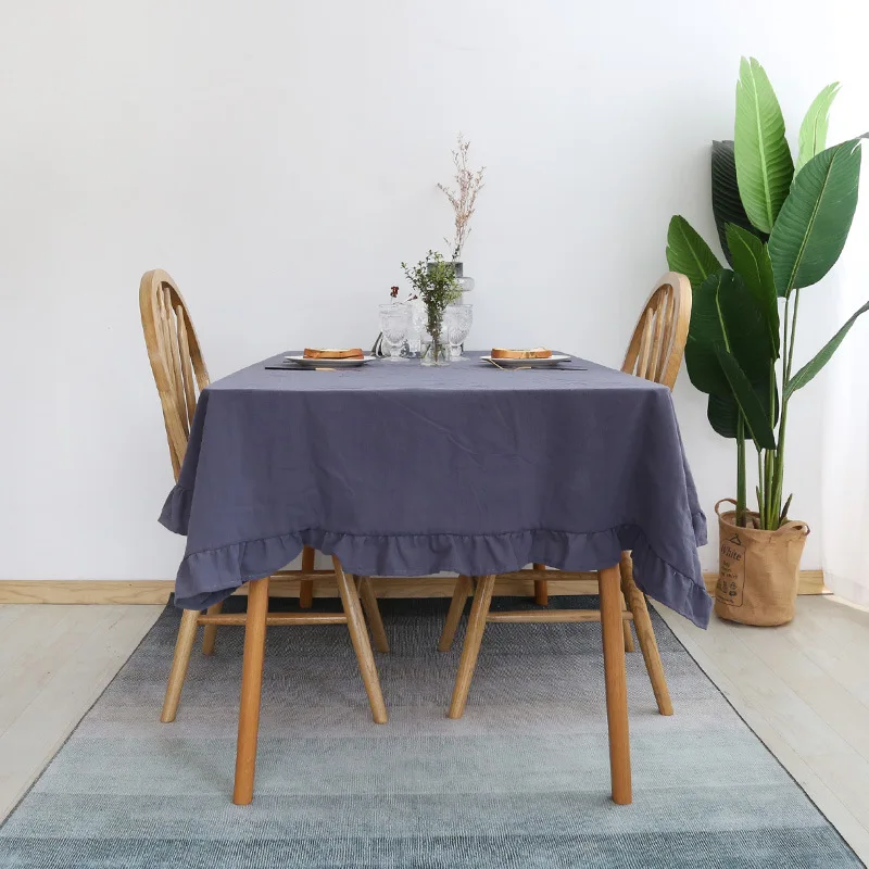 Однотонная скатерть Северная Европейская Ins гофрированная тканевая белая