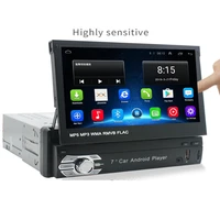 1din car radio gps navigation 7 hd retractable screen android 11 multimedia player universal camera audio video player no dvd