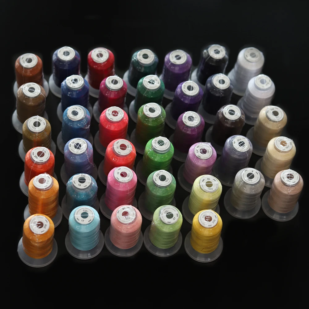 40 разных цветов Высококачественная Полиэстеровая нить для машинной вышивки 40WT