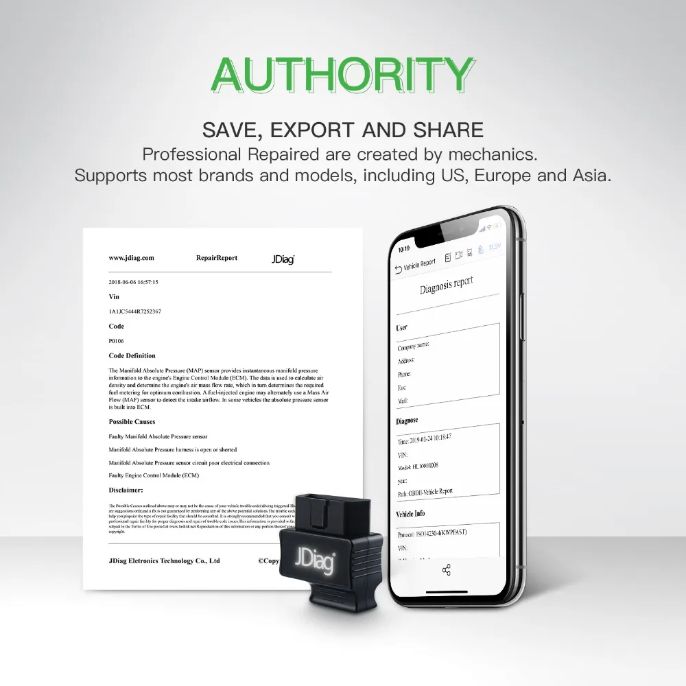 JDiag Faslink M2 Bluetooth 4,2 OBD2 сканер проверка двигателя светильник считыватель кодов Совместимость с iPhone iOS и Android