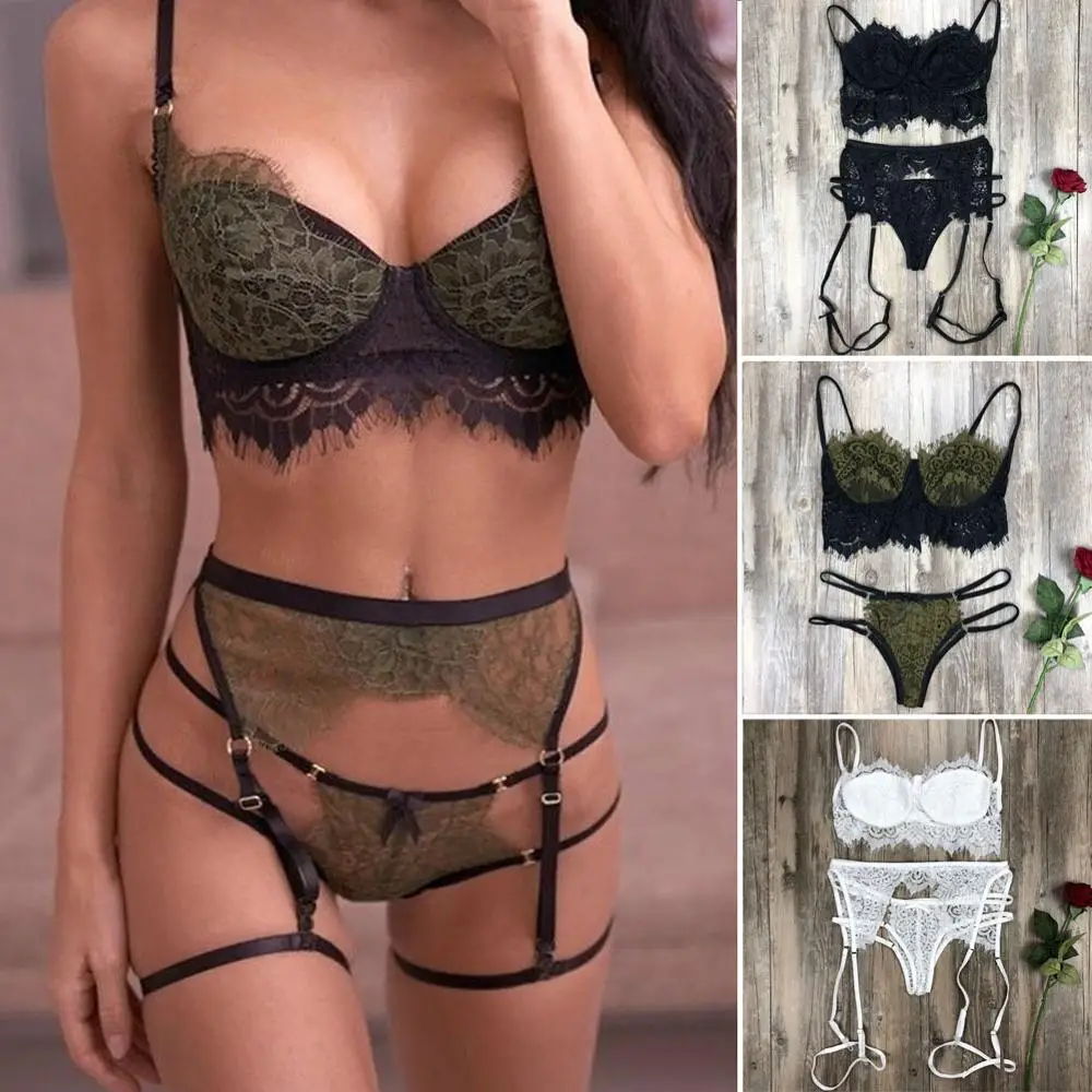 Women's Sexy Lingerie Sleepwear Lace V Neck Dress G-string Underwear Babydoll Nightwear