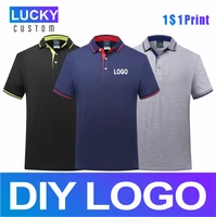 chemise polo homme custom printed embroidery business casual camisas breathable short sleeve slim paragraph shirts