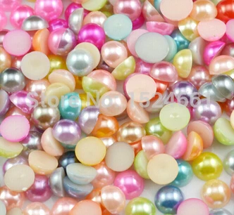 Полубисер смешанных цветов 4 мм 1700 шт плоская задняя * Материал для поделок