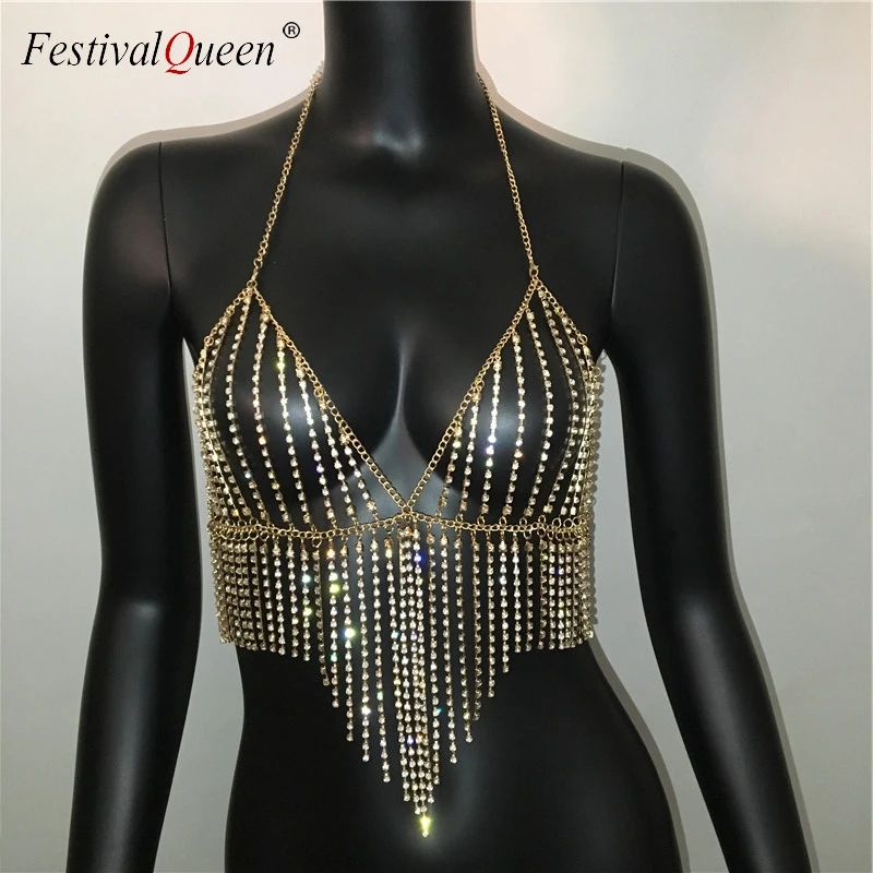 Женский укороченный топ с кисточками и стразами FestivalQueen вечерние топы