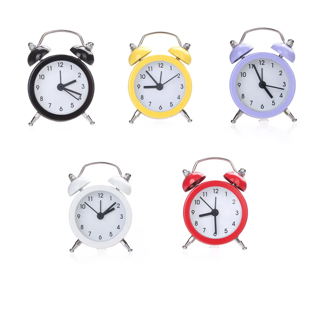 

Alarm Clock Cute Alarm Clock Bedroom Decor Twin Bell Silent Alloy Stainless Metal Alarm Clock