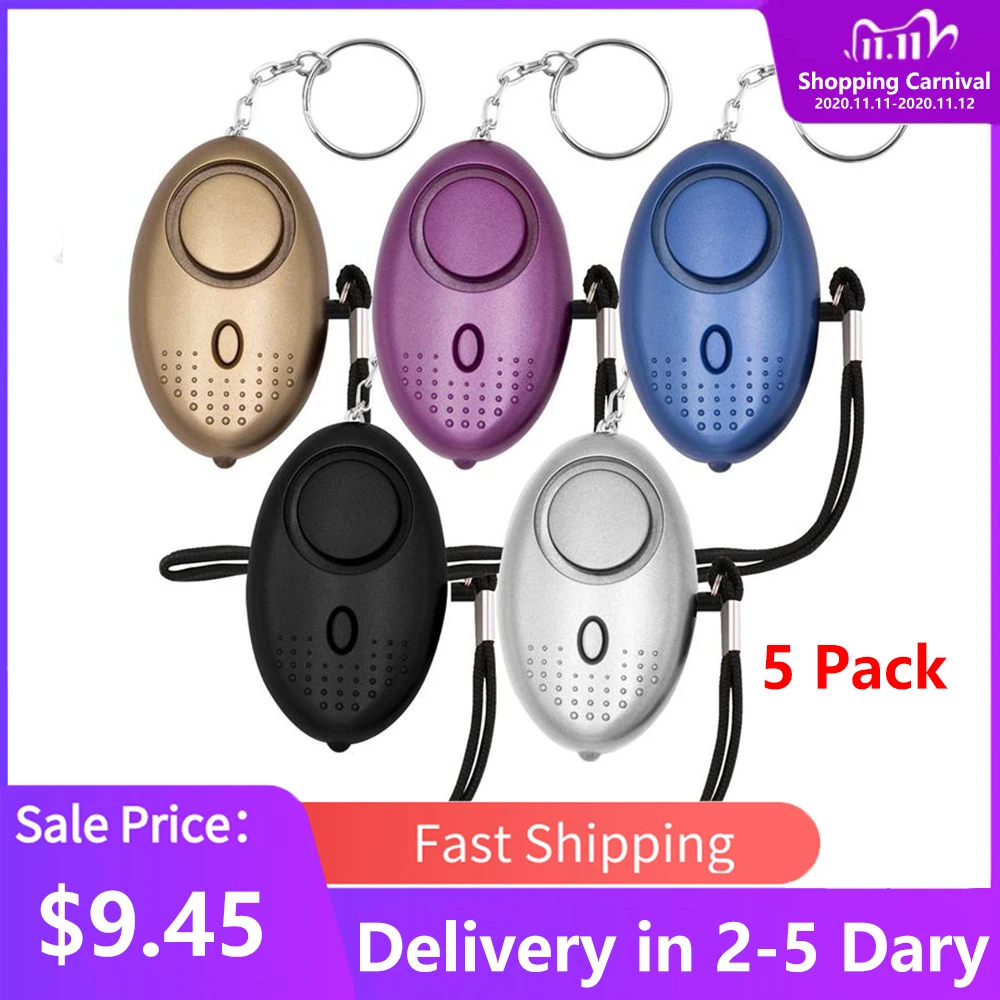 Брелок охранной сигнализации для мужчин и женщин со светодиодными фонариками дБ