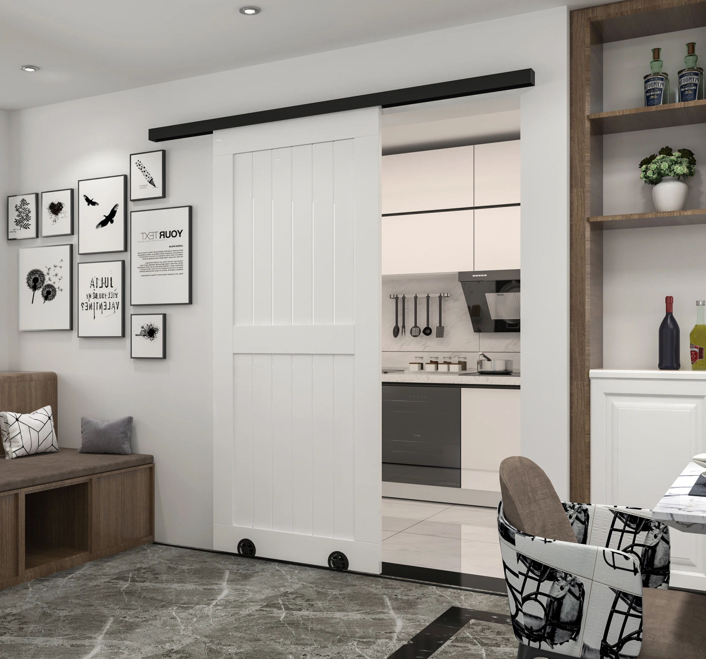 DIYHD напольный роликовый нижний подвижный ящик гусеничная раздвижная дверь для