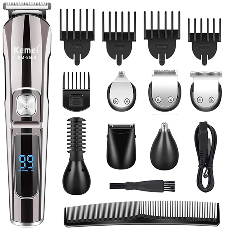 KM-8508 Professional Hair Trimmer Waterproof 6 in 1 Hair Cli