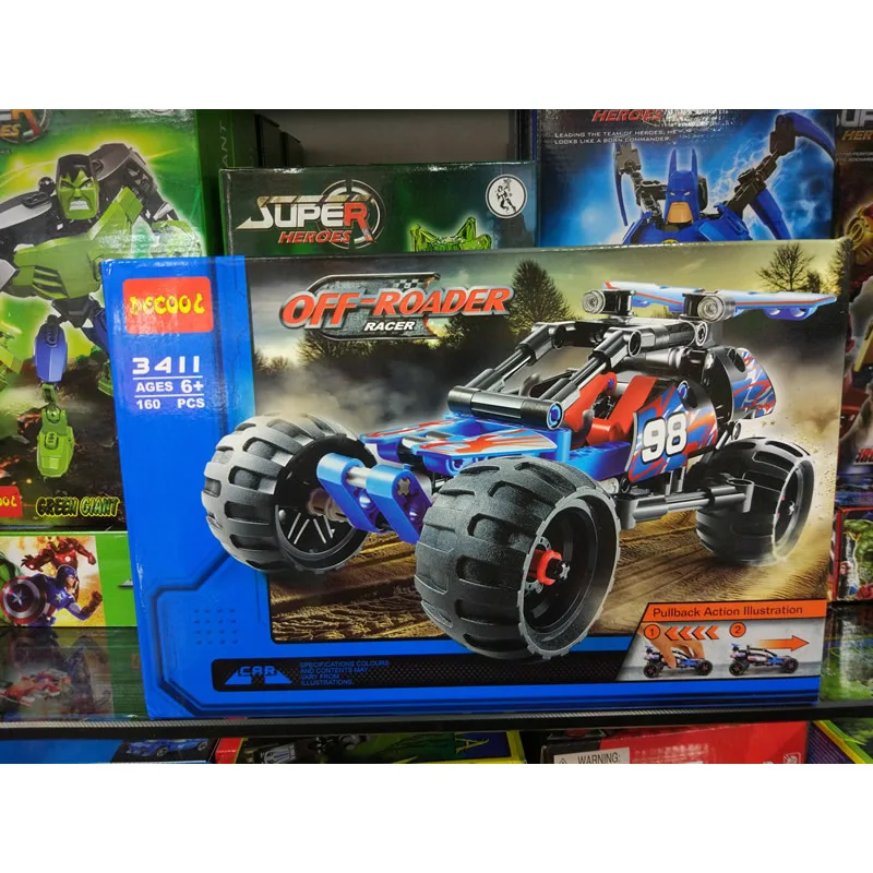 

New High-Tech Funny Plug-In Assembly Pull Back Car Fall-Resistant Building Blocks Toy Racing Children’s Gift