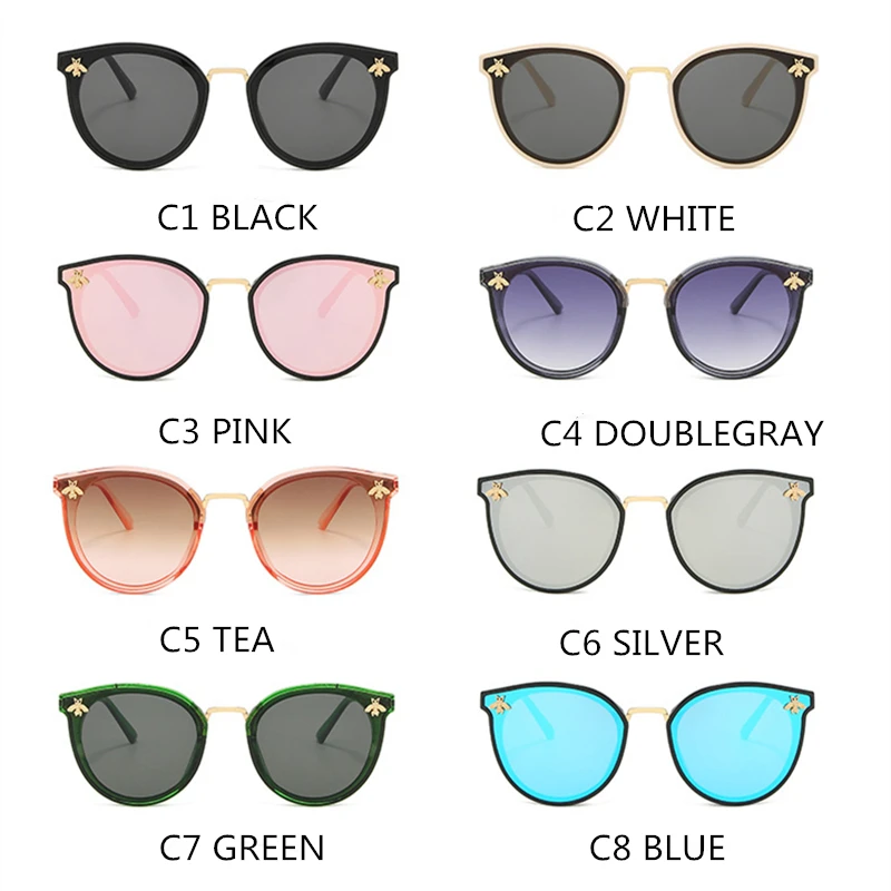 

2021 New Sunglasses Bee Red Green Fashion UV Sunglasses Vintage Glasses Retro Sunglasses Sunglasses Round Fashion Sunglasses