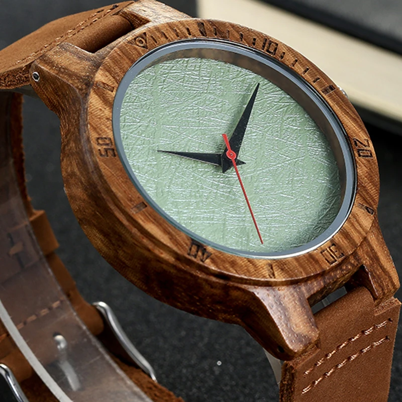 Часы из натурального дерева аналоговые кварцевые наручные часы креативный