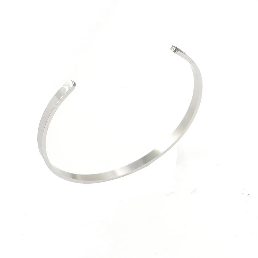 

1.8mm Stainless Steel Simple Cuff Bracelets For Women Vacuum Plating Open Bangle Blank For Engraving