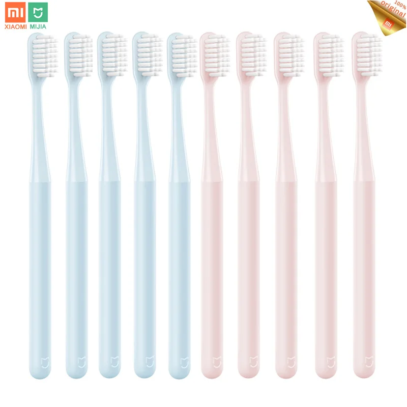 

10/5pc Xiaomi Mijia Toothbrush Brush Imported Ultra-fine Soft Hair Care Teeth 2 Colors Oral Clean Couple Mi Toothbrush pink blue