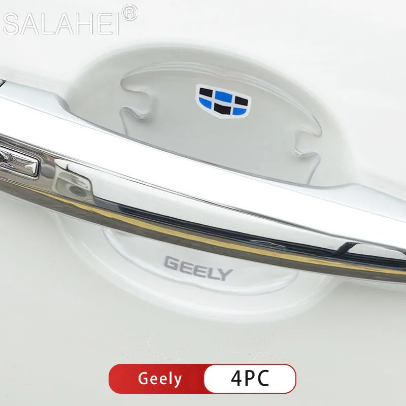 

4pc/set Car Door Handle Scratches Protective Transparent Sticker Car Door Bowl Sticker For Geely Atlas Boyue NL3 X6 EX7 Emgrand