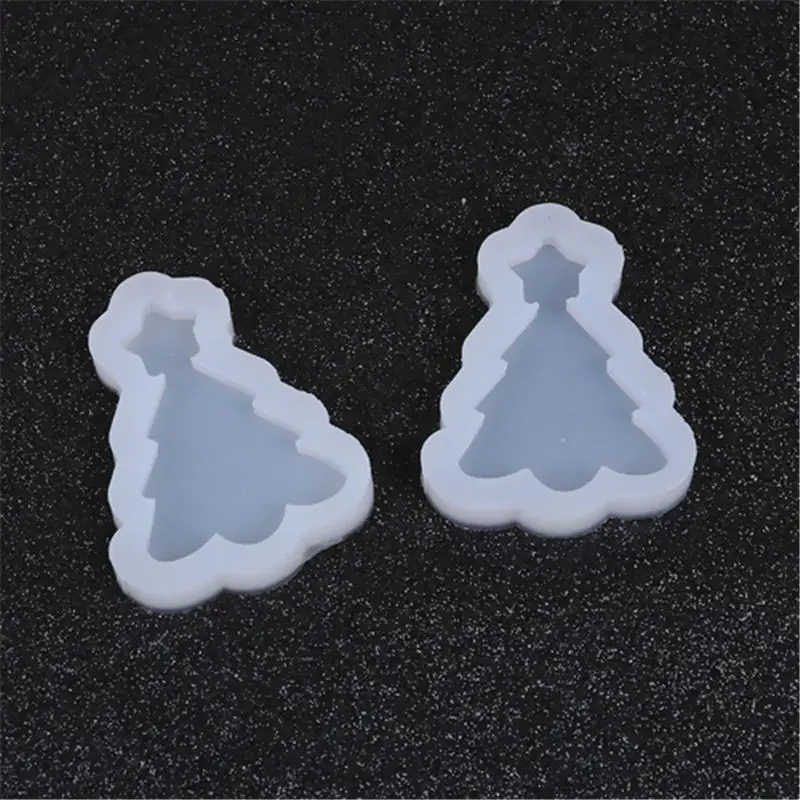 

Silicone Mold Epoxy Resin Crafts DIY Jewelry Making Tools Christmas Tree White Crystal Molds 58mm(2 2/8") x 45mm(1 6/8"), 2 PCs