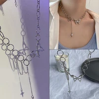 butterfly jewelry 2021 clavicle necklace gift goth necklace cute chain hollow