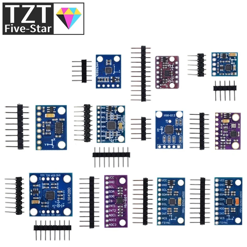 Флюоресцентная лампа головного света BMI160 LSM303DLHC L3G4200D HMC5883L ADXL335 LIS3DSH 3 6 9-осевое