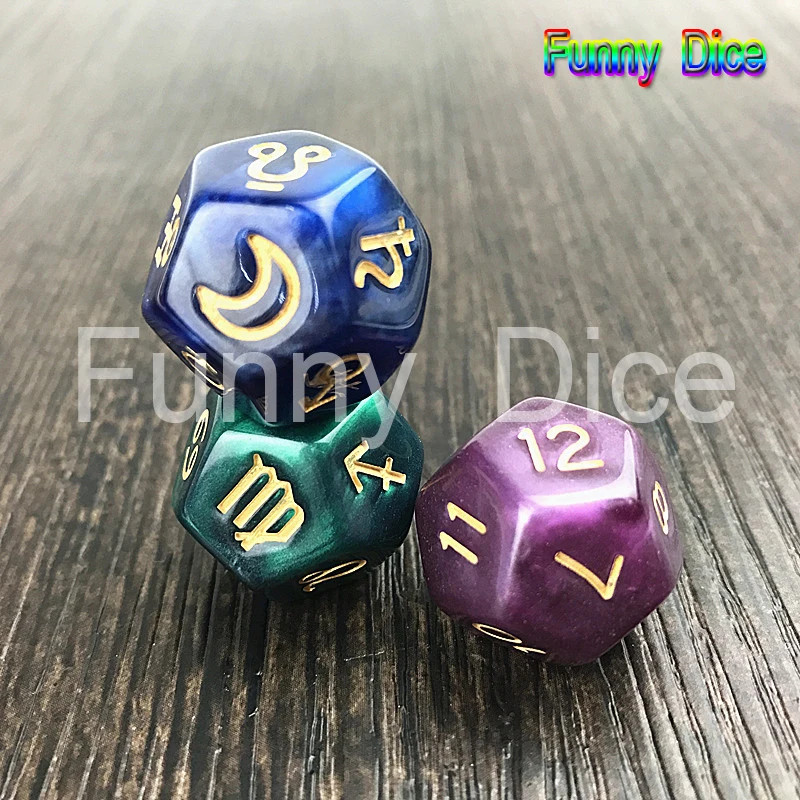 Высокое качество акрил 3 шт./компл. божественные 12 Сторон как кубик Таро 6 цветов с