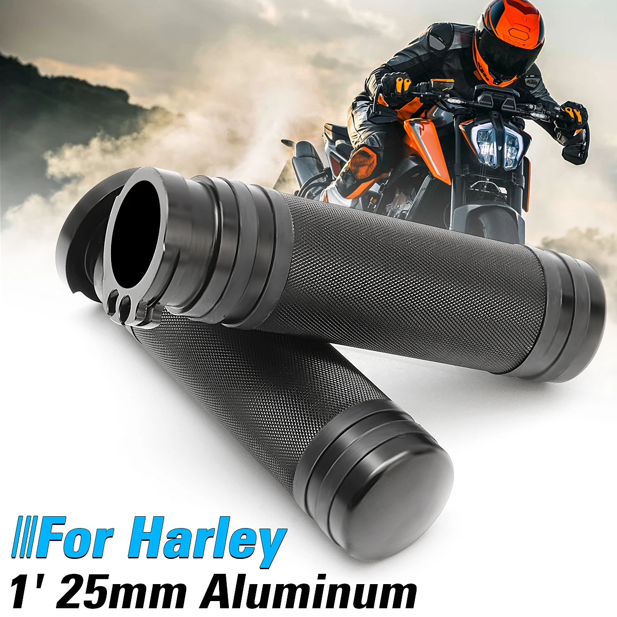 2pc 25mm Motorcycle Handlebar Hand Grips For Harley Sportster Cruiser Custom One Pair Handbar Grips