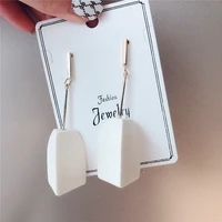 aensoa trendy kroean long wooden earrings for women 2021 vintage unique wood statement pendant earrings costume jewellery gift