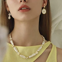 romantic sea shell daisy earring baroque pearl pendant jewelry drop earrings daisy summer friend delicate accessories women 2021