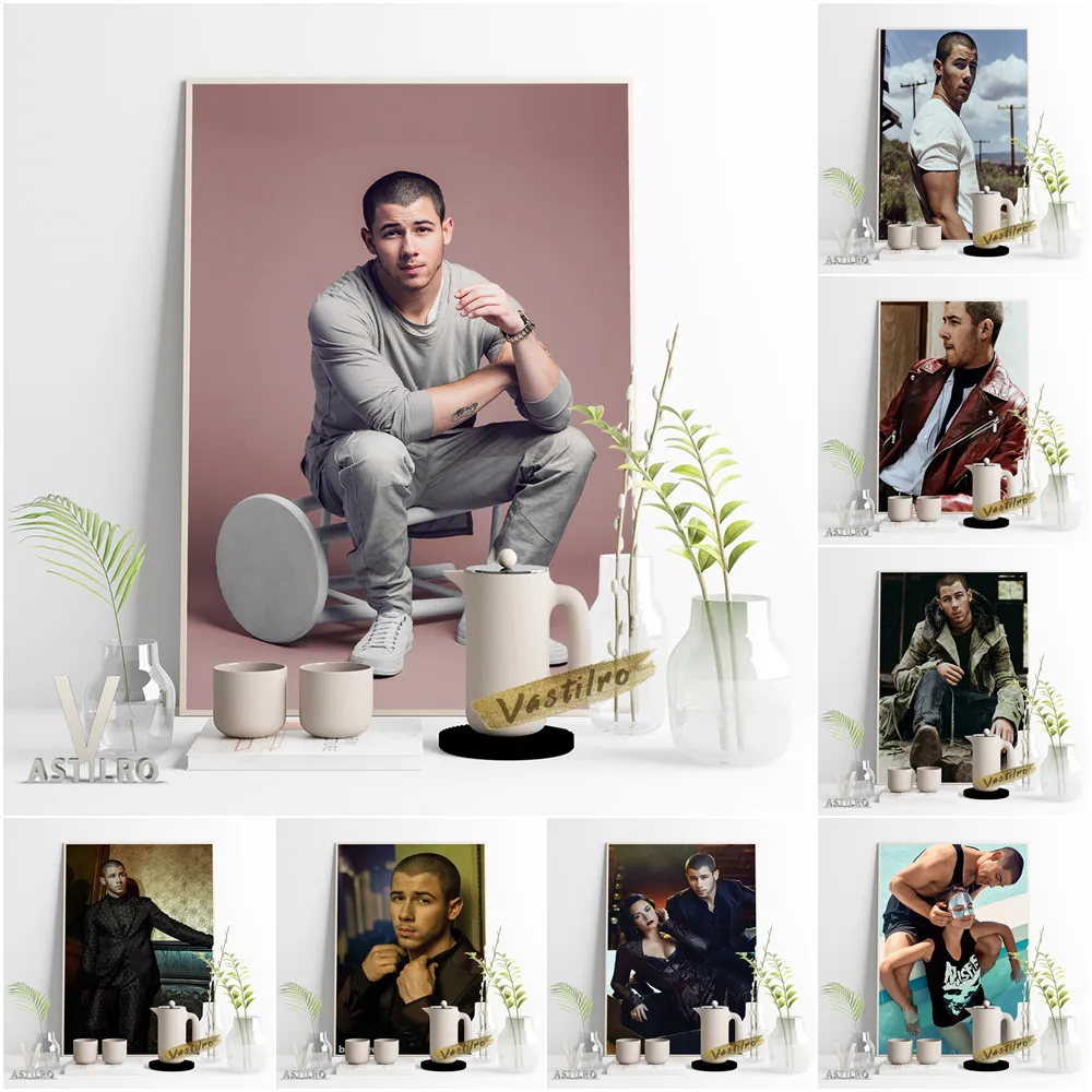 

Nick Jonas Hot Singer Canvas Painting Poster Star Portrait Music Magazine Cover Wall Picture Modern Home Decor Fans Collect Gift