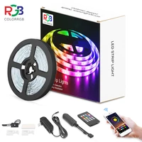 colorrgb music sync rgb5050 led light strips phone app controlled music light strip for home kitchen tv party