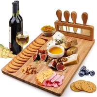 bamboo cheese board cheese dish with knife four piece set bamboo cutting plate bamboo tray