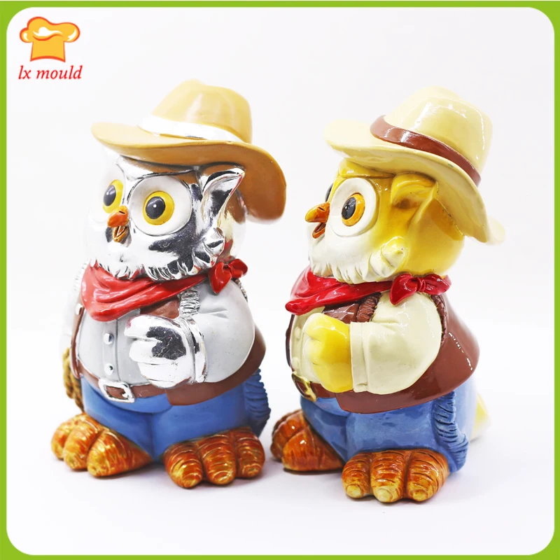 Новый ковбой Свеча в форме Совы силиконовая форма для пищевых продуктов Смола