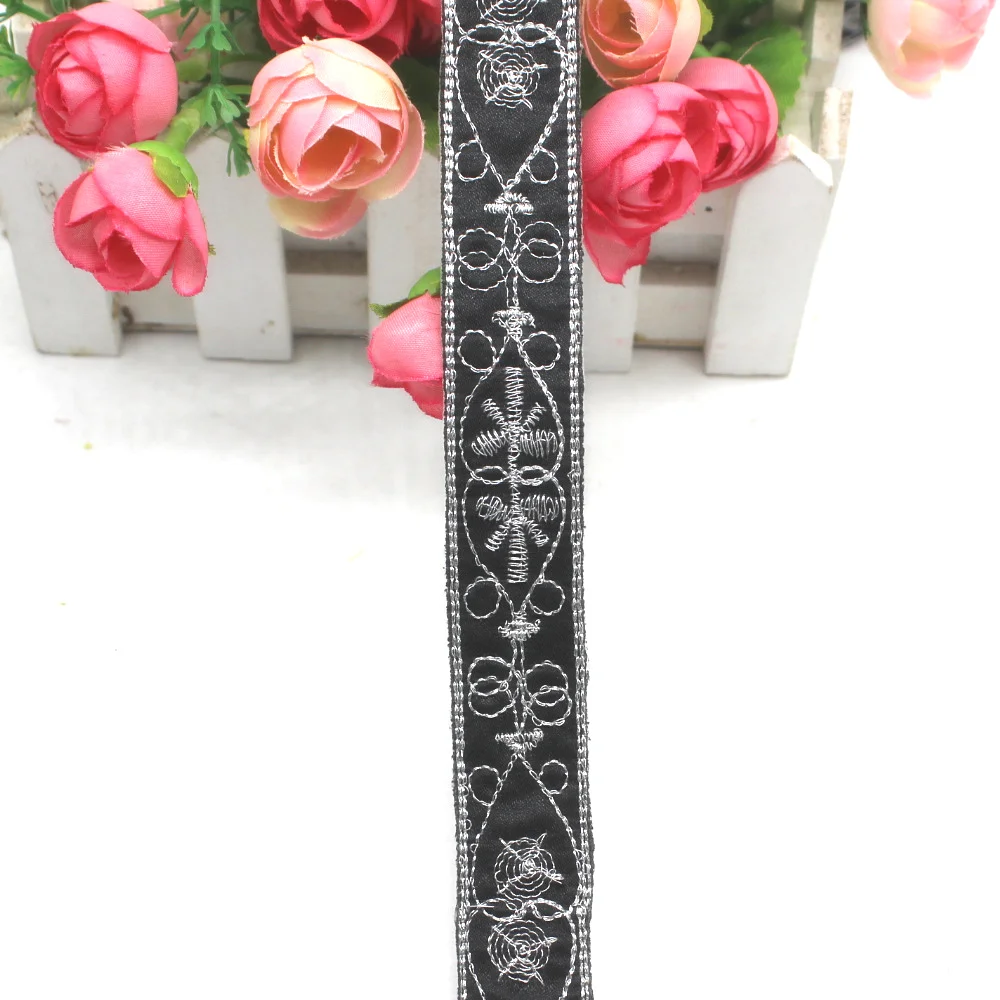 6 ярдов/лот золотистой вышивкой аппликацией кружевная тесьма с декоративным