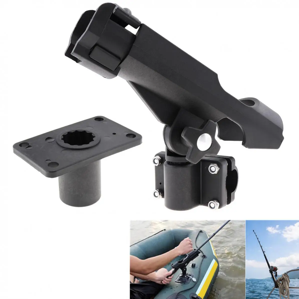 

Fishing Support Rod Stand Bracket Yacht Fishing Tackle Tool 360 Degrees Rotatable Rod Holder for Kayak and Boat Canoe