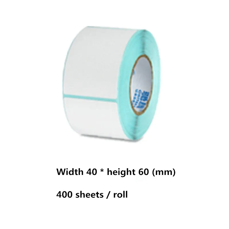 Ширина 40 * высота 60 мм термопринтер бумага для этикеток чистые 400 листов/рулон