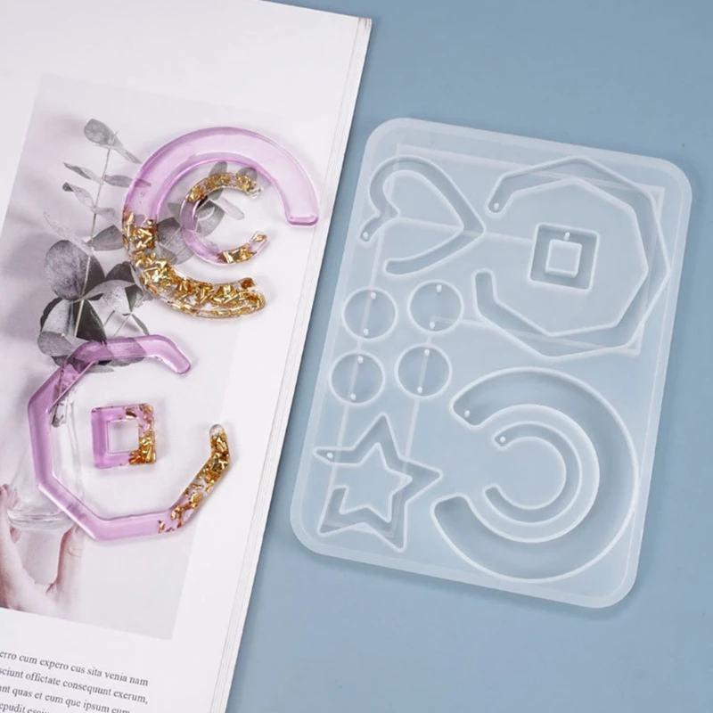

Crystal Epoxy Resin Mold Earrings Pendants Casting Silicone Mould DIY Crafts Jewelry Ear Drop Dangle Making Tools