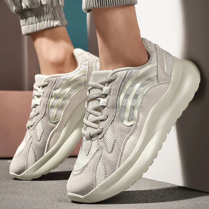 Hot Sale Shoes Men Casual Mesh Breathable Lace-up Lightweight Flat Sneakers Male Sports Running Footwear | Обувь