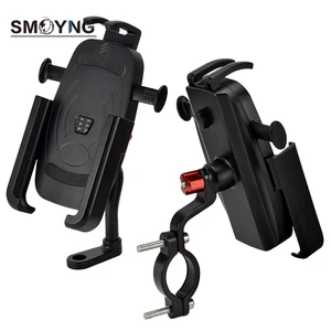 smoyng aluminum alloy quick lock motorcycle bike phone holder support mobile bicycle mirror handlebar mount for iphone xiaomi free global shipping