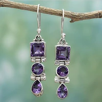 vintage purple amethyst earring fashion wedding brand jewelry earrings crystal ball women double stud earrings