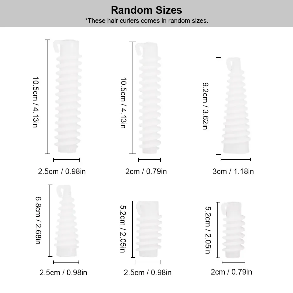 10pcs Plastic Spiral Hair Perm Rod Hairdressing Rollers Curlers Set for Wavy Hair Maker Salon Styling Tools