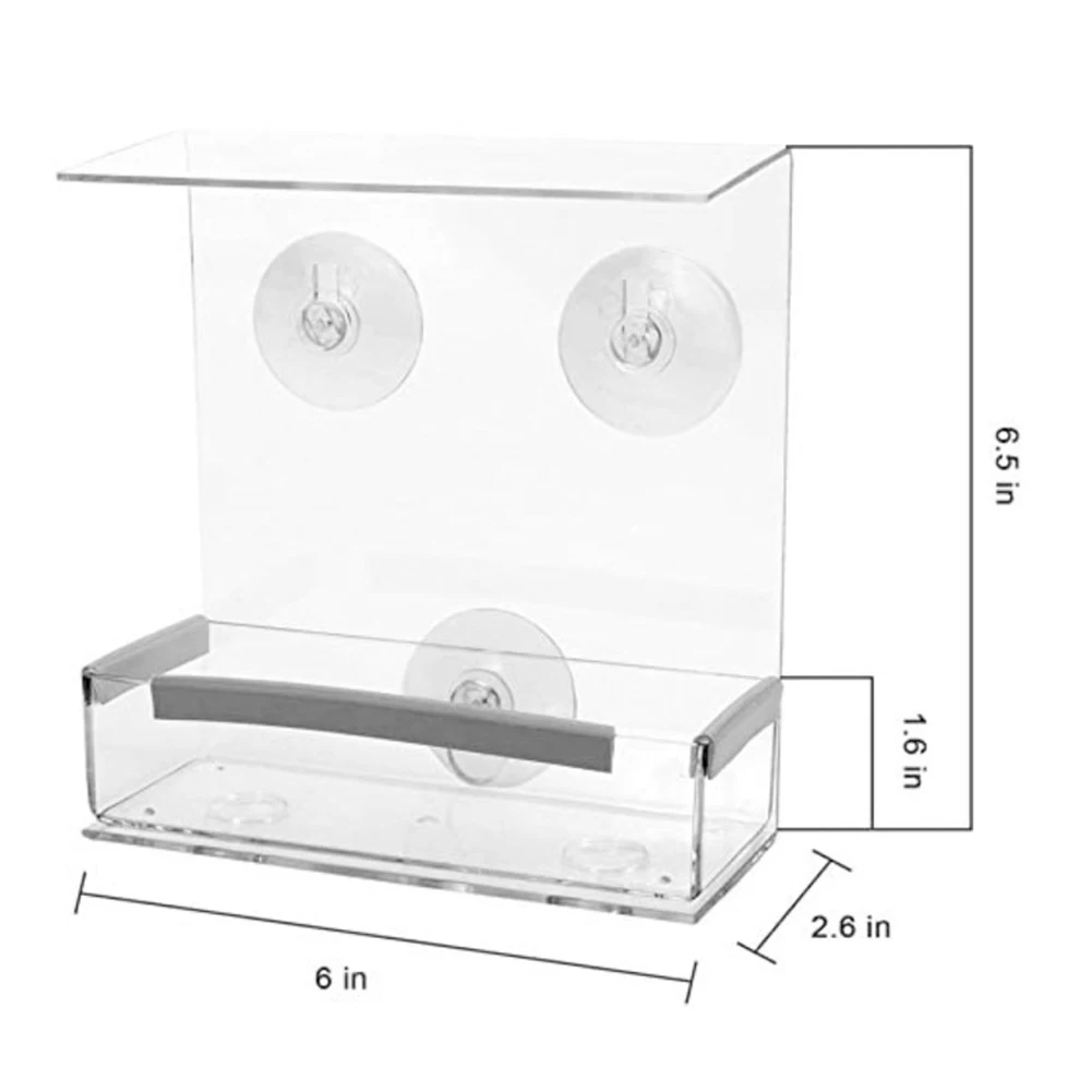 

Acrylic Bird Feeder Tray Birdhouse Window Suction Hanging Clear Viewing