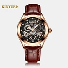 Часы KINYUED Мужские механические, с рельефным циферблатом, водонепроницаемые, светящиеся, автоматические